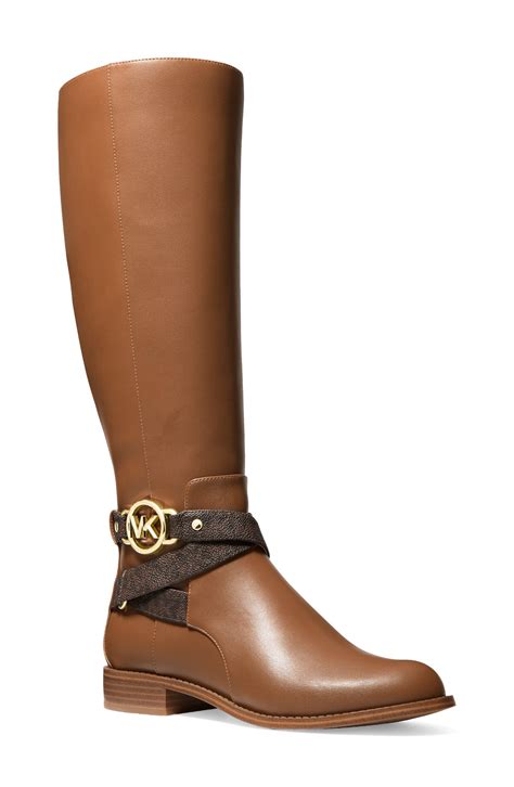 michael kors knee high brown boots|michael kors stiletto heel boots.